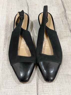 Salvatore Ferragamo Black Slingback Flats